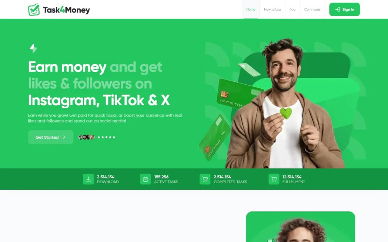 Task4Money arayüzü