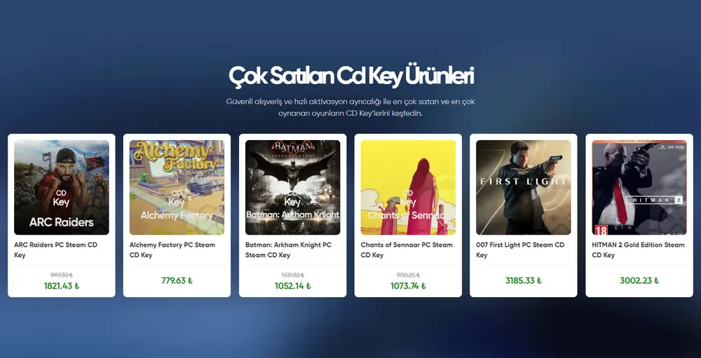 Çok satan CD Key'ler