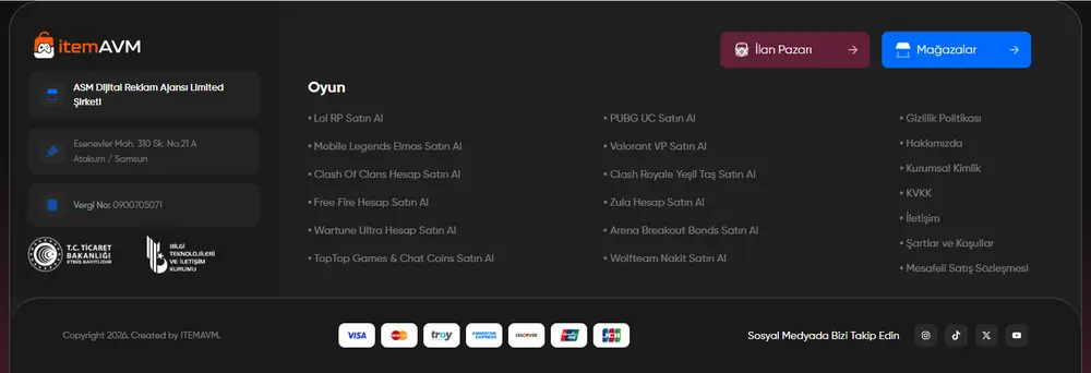 Site alt bilgi alanı